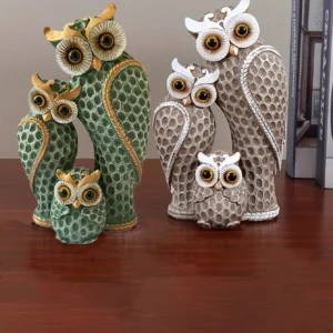 1pc Resin Owl Family Animal Decoration,Home D...