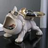 Home Decor Bulldog Figurine Dog Statue Storage Box Animal Ornament Resin Craft Art Sculpture Figurine Home Puppy Sculpture